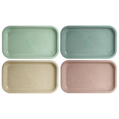 China Sustainable 27*16CM For Dinner Fruit Tobacco Rolling Tray Biodegradable Plastic Solid Color Tray for sale