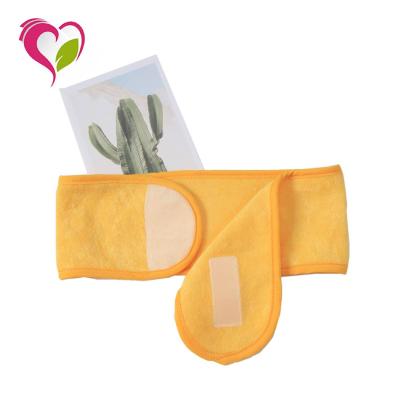 China Fashion New Arrival Yellow Color Terry Velvet Spa Headband Eco-friendly Bamboo Headband for sale