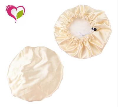 China Newest Pure Soft Comfortable Silk Hair Wrap Night Hat Striped Silk Sleep Hats For Girls for sale