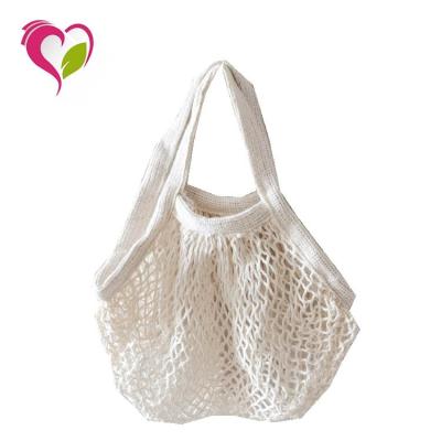 China Cheap Organic Cotton Folding Tote Mesh Vegetable Shopping Net Bag Reusable Product Large for sale