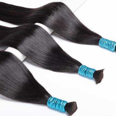 China Wholesale Silky Straight Double Drawn Wave Chinese Raw Virgin Remy Hair Volume For Braiding Natural Color Brazilian Human Bulk Hair 20cm To 85cm for sale