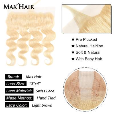 China Silky Straight Wave 613 Blonde Virgin Human Hair,613 Cuticle Aligned Hair Bundles With Frontal,Blonde Virgin Human Hair 613 Bundles With Closure for sale