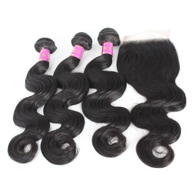 China Kinky Curly Black Raw Brazilian Remy Hair Closure Curly Virgin Hair Bundles With Closure for sale