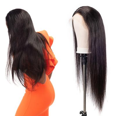 China Barely Shedding Soft Thick Straight HD Wig Transparent 100% Brazilian Hair Lace Front Wig, Raw 360 Lace Hair Wig, Natural Hair Wigs For Black Women for sale