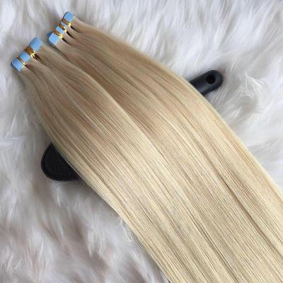 China Wholesale Cuticle Pulled Tangle Hair Double Aligned Tape 100% Russian Remy Hair Extension Virgin Natural Human Tape Hair Extension In Vendors for sale