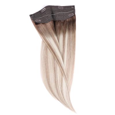 China Silky Straight Wave Wholesale Halo Hair Extensions 100% Remy Smooth Glossy Human Hair Micro Loop Clip Extensions Increase Hair Volume Natural for sale