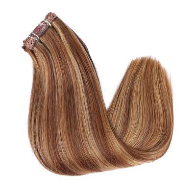 China Straight Double drawn extensions 100% remy human hair 160g clip in hair extensions for sale