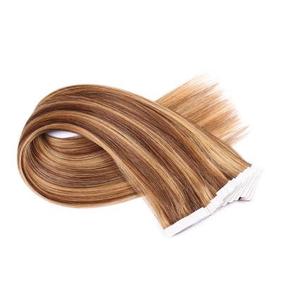 China No Cuticle Aligned Virgin Remy Human Hair Tape In Hair Extension 12A High Quality 100% Shiny Shedding.No Tangle.No Double Sided Wholesale for sale