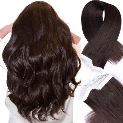 China Shiny Shedding.No Tangle.No Tapein 22 Inch Do Not Line One Sided Indian Wholesale Human Hairless Colored Tape In Hair Extensions for sale