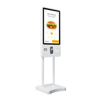 China Fast Food Restaurant Self Service Payment Kiosk Ordering Touch 32 Inch Smart Restaurant Fast Grocery QR Code POS System for sale