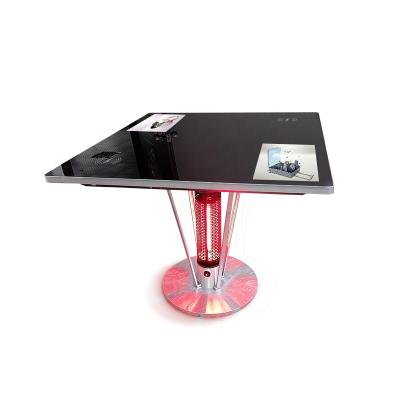 China 21.5 Inch Indoor Capacitive Touch Screen Table LCD Kiosk With Heater For Coffee Shop for sale