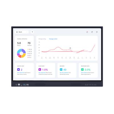 China Metal and tempered glass 55 touch board 65 75 interactive school teaching interactive touch screen LCD panel conference touch board to meet teaching for sale