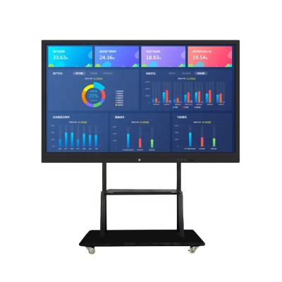 China Interactive Metal and Tempered Glass 75inch Education Equipment Multimedia Touch Screen Smart Panel for Class Meeting Room for sale