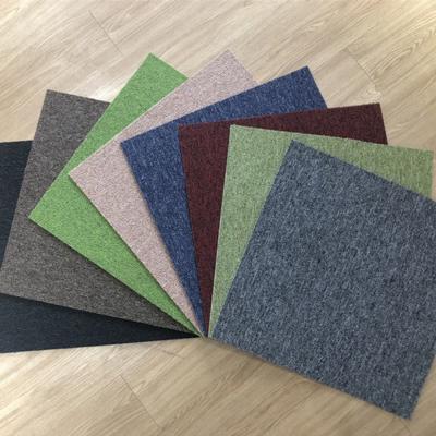 China Eco friendly glue free installation rubber backing Nylon carpet tiles for office for sale