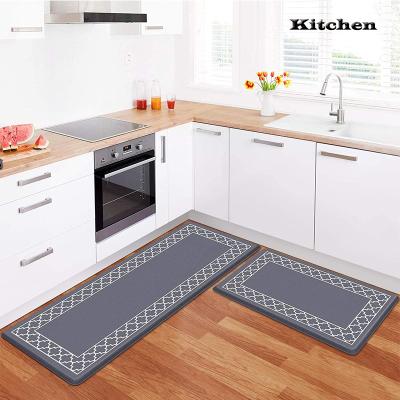 China Comfort antifatigue anti-fatigue set of 2 PVC PU foam anti fatigue kitchen standing floor mat for sale