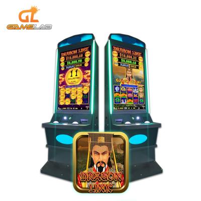 China Metal + Acrylic / Customize Slot Game Machine PCB , Popular USA Make Silver Dragon Link Slot Game Cabinet Double Screen Gaming On Sale for sale