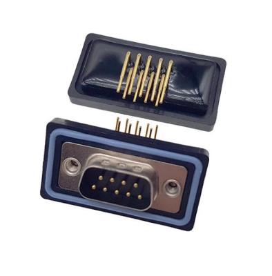 China PCB Lycn 9pin 15pin 25pin 37pin IP67 Waterproof Gold Plated Machine Male-Female Row Connector DR D-Sub Row Right Angle Double Pin Type for sale