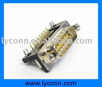 China Right Angle PCB 9pin 15pin 25pin 37pin D-Sub Connector With Screw for sale