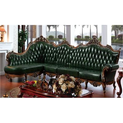 China Royal Chesterfield Leather Classic Corner Sofa Set Antique Furniture Set for sale