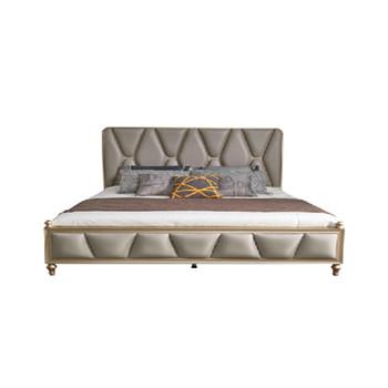 中国 Factory wholesale Wooden fabric Bed bedroom furniture wood frame hot selling top quality double bed 1.8m solid wood 販売のため