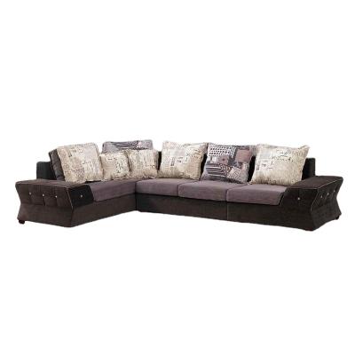 中国 Hot sale fashion corner fabric sofa set luxury velvet living room restaurant furniture modern jacquard 販売のため