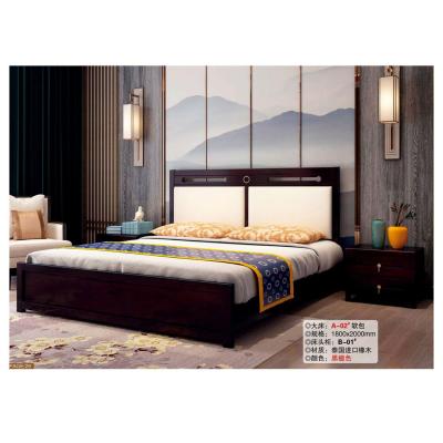 China latest star hotel bedroom furniture set modern oak wood bed designs from china customized bed room set à venda