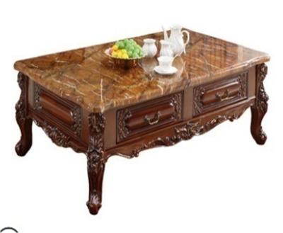 中国 High Quality Classic Furniture European Living Room Antique Solid Wooden Coffee Table Set 販売のため