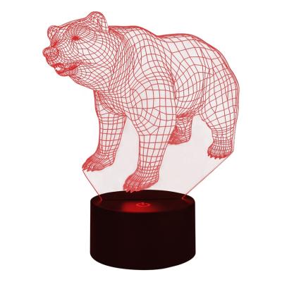 China Modern Simplicity Factory Wholesale Fierce 3D Bear Pattern LED 3D Night Touch Lamp for sale