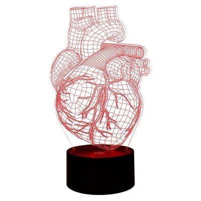 China Modern Simplicity Heart Shaped 3D Night Light For Lovers 3D LED 3D Night Touch Lamp for sale