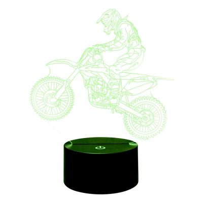 China Modern Simplicity Motorcycle Illusion Night Light Toy 7 Colors Change Smart 3D LED Night Lamp for sale