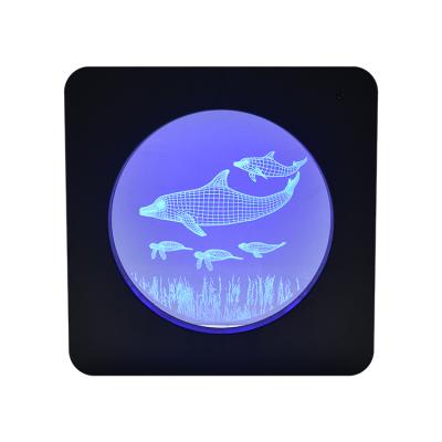 China Factory Price Simplicity Dynamic 3d Night Light Lamp Modern USB Remote Control Small Rechargeable Battery for sale