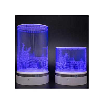 China Modern factory direct touch remote control strong 3d dynamic pattern acrylic led night light for sale