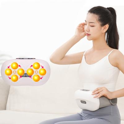 China Vibration Massage Detachable Cleaning Rechargeable Abdominal Belly Slimming Belt Pain Relief Massage Heating Belt for sale