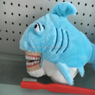 China Large Size Cute Tooth Mold Educational Plush Fish Dental Brushing Toy for sale