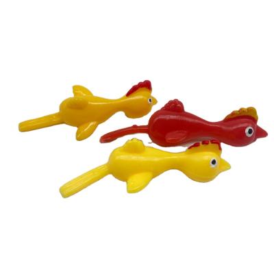 China Elastic Stretchable Finger Slingshot TPR Turkey Flip Flying Chicken Sticky Kids Toys Small Toys for sale