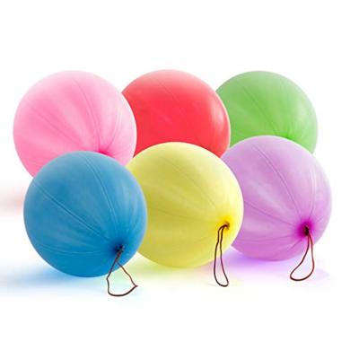 China Advertising Toy Neon Punch Balloons with Rubber Band Handles Assorted Colors for sale