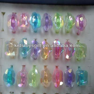 China 2013 plastic shape coloful new style plastic diamond rings for sale