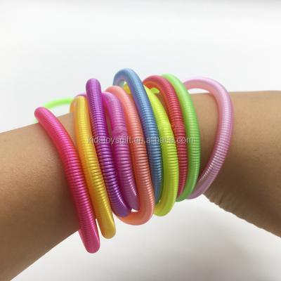 China Telephone Wiring Plastic Flexible Rope Stretchable Spring Bracelet Coil Bracelet Girl for sale