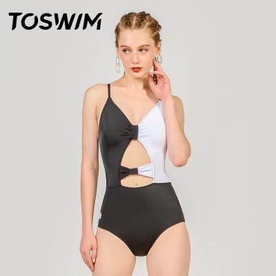 China Wholesale Customized Antibacterial Stretching Women Swimwear Ladies Beach Wear Plaid Freediving One Piece Swimsuit for sale