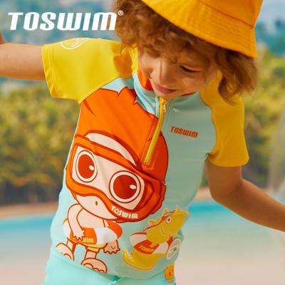 China Antibacterial Kids Swim Suit Baby Cartoon Dinosaur Swimming Short Zipper Boy Child Swimwear Infant Swimsuit for sale