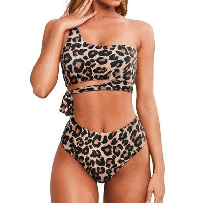 China Germany Factory Women Summer Women Solid Bikini Set Antibacterial Printing Sexy Asymmetrical Bikini One Shoulder Triangle Bikini Set for sale