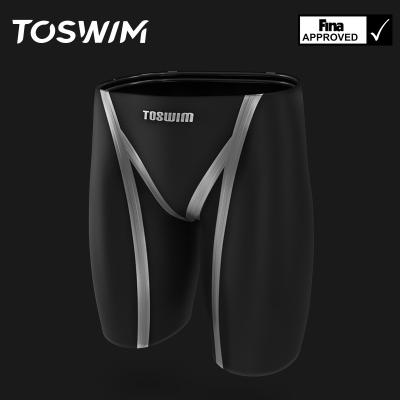 China Breathable TOSWIM FINA Approved Italian Fabric Men Racing Professional Swim Jammers Competition Swimwear for sale