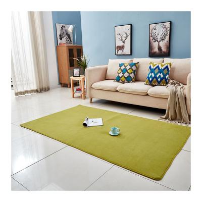 China Washable Single Color Living Room Flooring Thick Plush Shaggy Small Circle Machine Made Microfiber Carpet for sale