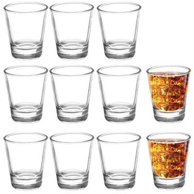 China Modern High Quality Clear 1.5oz 50ml Shot Glass Set With Heavy Base For Whiskey Liquors Customized Shot Glasses for sale