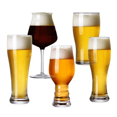 China Modern Beer Glass Cups High Quality Beverage Beer Glassware Wholesale Drinking Custom Logo Beer Glass Mug for sale