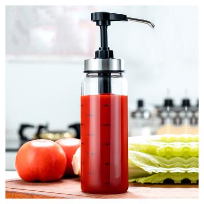 China Freshness Preserving Cooking Use High Quality Borosilicate Glass 300ml 500ml Squeeze Bottle For Sauce Ketchup for sale