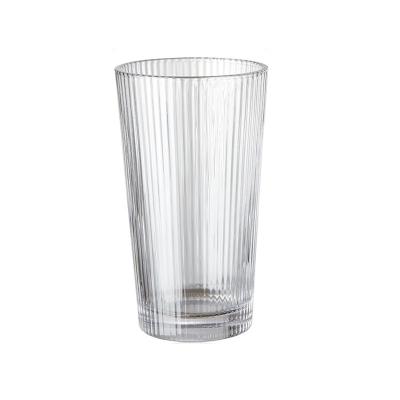 China New Classics / Postmodern Customize Glass Mug Clear Water Glass With Vertical Stripes Daily Use Coffee Mugs For Party for sale