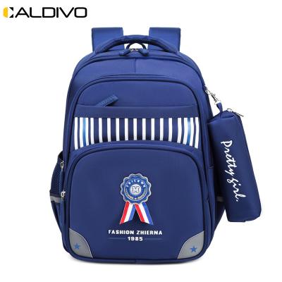 China Custom Wholesale High Quality CALDIVO Waterproof Kids School Bags Cartoon PVC Backpack Factory Guinean Fabric For School Bags for sale