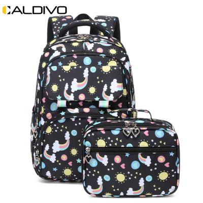 China CALDIVO Waterproof Backpack Factory Custom Kindergarten School Bags Wholesale Durable Lunch Bag Set For Kids School Food Bag for sale