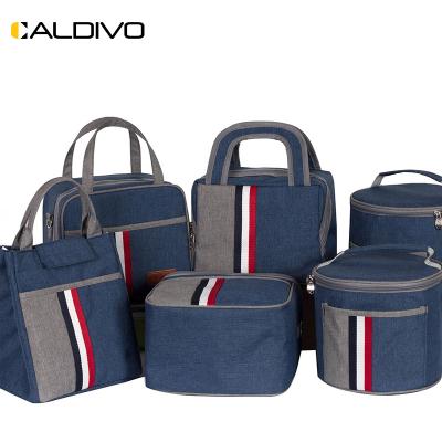 China Factory Custom Wholesale Cute Polyester CALDIVO Lunch Bag For Women Thermal Lunch Bag Insulated Cooler Canvas Kid Lunch Bag for sale